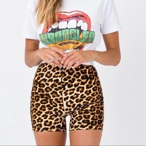 PRINCESS POLLY LEOPARD BIKER SHORTS SIZE 10